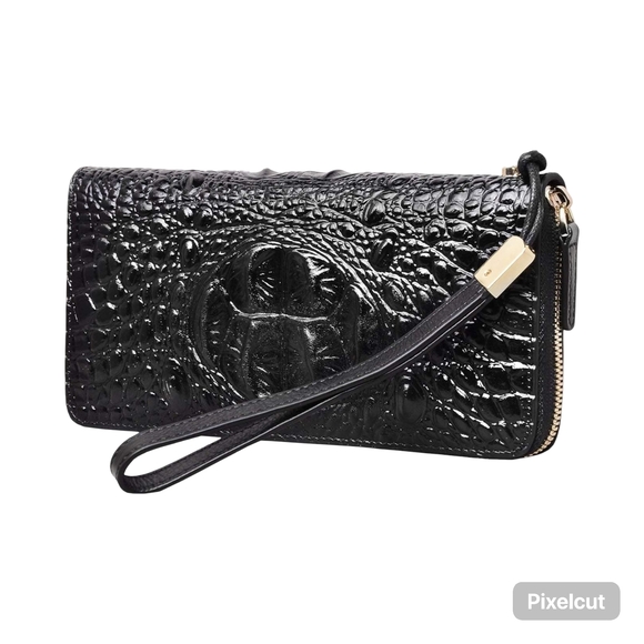 unbranded Handbags - Chic Black Embossed Wristlet